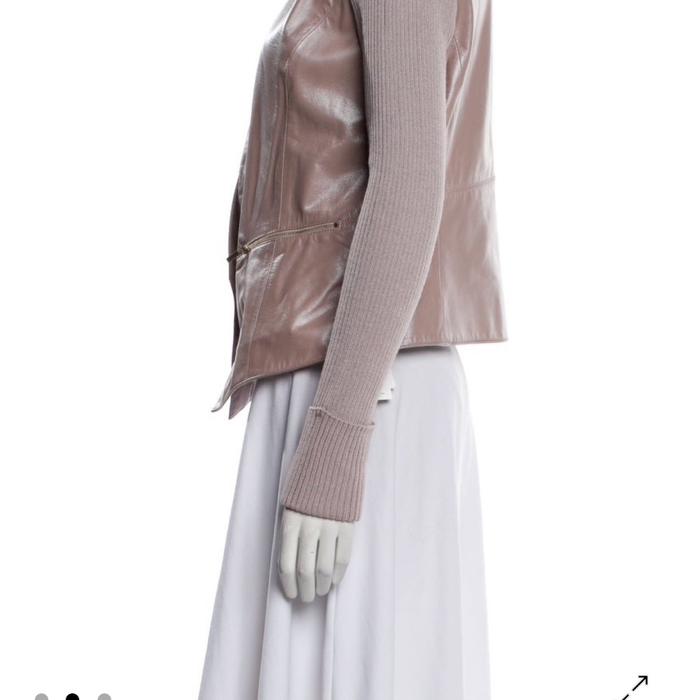 St. John leather and silk jacket size 8 (medium) - Picture 2 of 6